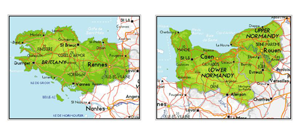 Brittany & Normandy Maps